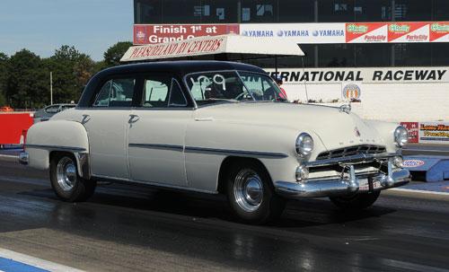 1952 Dodge car at drag strip with Street Tires